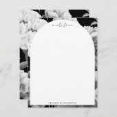 白黒牡丹ウォーター色フローラ ノートカード (正面/裏面)
