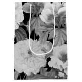 白黒牡丹ウォーター色フローラ ミディアムペーパーバッグ (裏面)