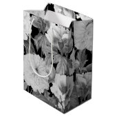 白黒牡丹ウォーター色フローラ ミディアムペーパーバッグ (裏面アングル)