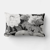 白黒牡丹ウォーター色フローラ ランバークッション (正面)