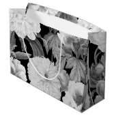 白黒牡丹ウォーター色フローラ ラージペーパーバッグ (裏面アングル)