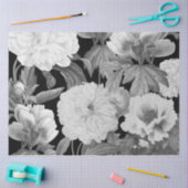 白黒牡丹ウォーター色フローラ 薄葉紙 (クラフト)