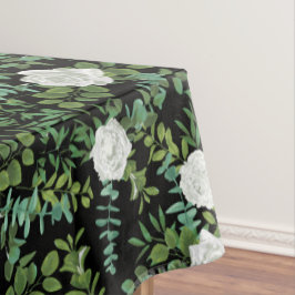 白黒牡丹バラフローラ結婚 テーブルクロス
