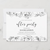 白黒牡丹結婚のパーティー 招待状 (正面)