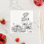 白黒牡丹 スタンダードカクテルナプキン (インサイチュ)