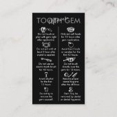 白黒物理的に印刷された歯の宝石アフターケア 名刺 (裏面)