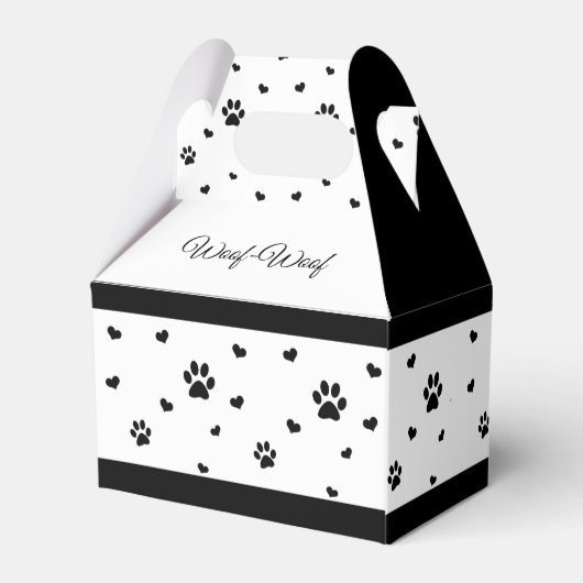 白黒犬お願いボックスを印刷する フェイバーボックス (裏面サイド)