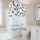 白黒犬ねこ骨前足 シャワーカーテン (インサイチュ)