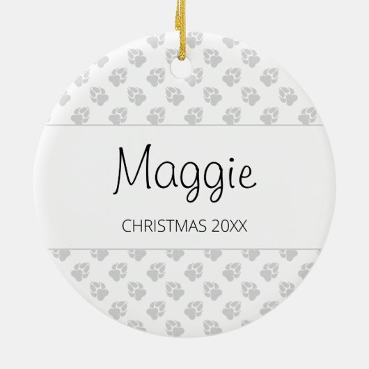 白黒犬のイタリアン前足のグレイハウンド犬 セラミックオーナメント (裏面)