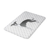 白黒犬のイタリアン前足のグレイハウンド犬 バスマット (アングル)