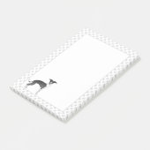 白黒犬のイタリアン前足のグレイハウンド犬 ポストイット (アングル)