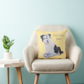 白黒犬のコリ縁どー犬 クッション (椅子)