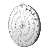 白黒犬の写真 ダーツボード (正面右)