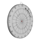 白黒犬の写真 ダーツボード (正面左)