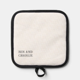 白黒犬の写真 鍋敷き