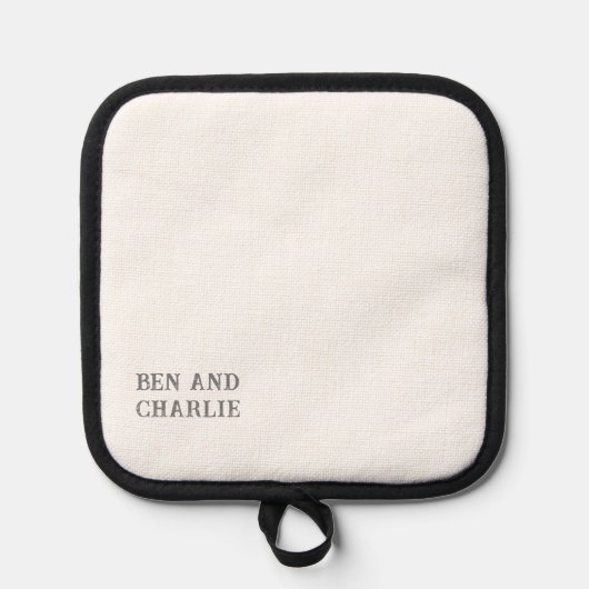 白黒犬の写真 鍋敷き (正面)