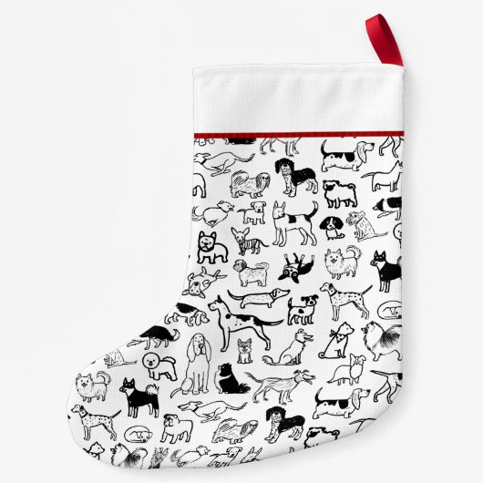 白黒犬の型|かわいい犬の恋人たち スモールクリスマスストッキング (裏面)