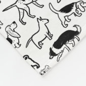 白黒犬の型|かわいい犬の恋人たち フリースブランケット (角)