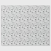 白黒犬の型|かわいい犬の恋人たち ラッピングペーパー (フラット)