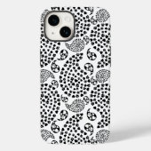 白黒犬の足とハートペイズリープリント Case-Mate iPhoneケース (裏面)