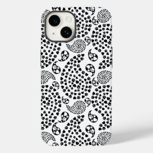 白黒犬の足とハートペイズリープリント Case-Mate iPhone 14ケース