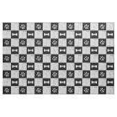 白黒犬の骨 | 名前とモノグラム ファブリック (ファットクウォーター)