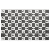 白黒犬の骨 | 名前とモノグラム ファブリック (ファットクウォーター)