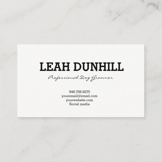 白黒犬パターン名刺 名刺 (裏面)