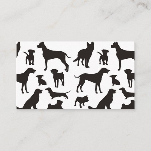 白黒犬パターン名刺 名刺 (正面)