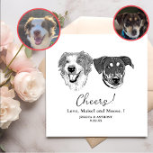 白黒犬パーソナライズされた応援 スタンダードカクテルナプキン