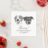 白黒犬パーソナライズされた応援 スタンダードカクテルナプキン (インサイチュ)