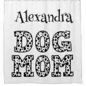 白黒犬パーソナライズされた母 シャワーカーテン (正面)