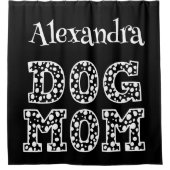 白黒犬パーソナライズされた母 シャワーカーテン (正面)