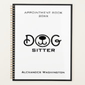 白黒犬ミニマルサービスアポイントメント プランナー手帳 (正面)