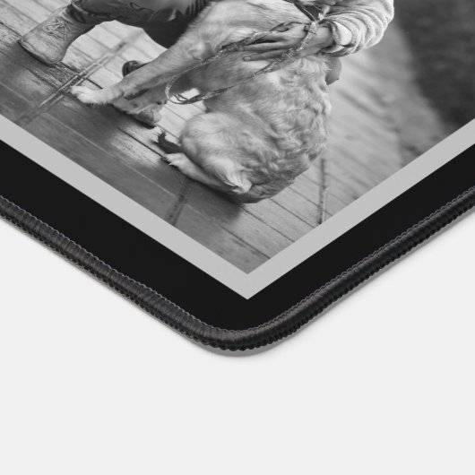 白黒犬メモリアル2フォトコラージュ デスクマット (コーナー)