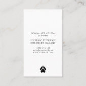 白黒犬ラインアートモダンドッグウォーカー 名刺 (裏面)