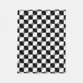 白黒犬市松模様に足 フリースブランケット (正面)