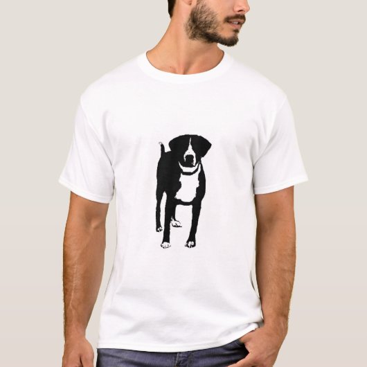 白黒犬 Tシャツ (正面)
