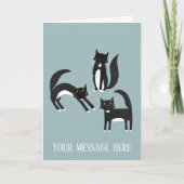 白黒猫あいさつカスタムきカード 案内状 (正面)