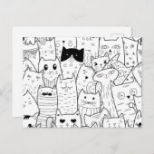 白黒猫おもしろいたち ポストカード (正面/裏面)