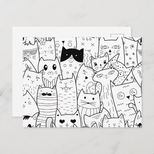 白黒猫おもしろいたち ポストカード