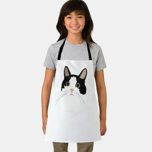 白黒猫かわいい動物の子ども エプロン (インサイチュ)