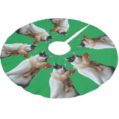 白黒猫とトナカイのクリスマスおもちゃ ブラッシュドポリエステルツリースカート (アングル)