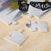 白黒猫と花の美しさ ジグソーパズル (側面)