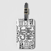 白黒猫のお母さん ラゲッジタグ (正面縦)