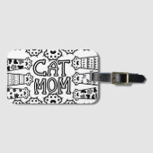 白黒猫のお母さん ラゲッジタグ (正面横)