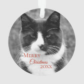 白黒猫のクリスマス オーナメント (裏面)