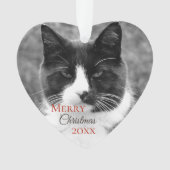 白黒猫のクリスマス オーナメント (正面)