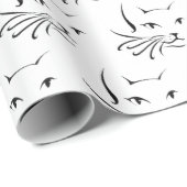 白黒猫のスケッチ ラッピングペーパー (ロールコーナー)