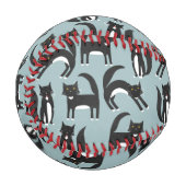 白黒猫のタキシード 野球ボール (正面左)